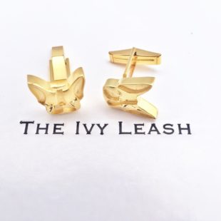 French Ivy Yellow Gold Cuff Links