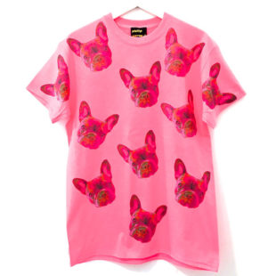 French Bulldog T-Shirt - Pink on NEON pink