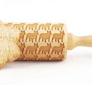 French Bulldog - Embossed, engraved rolling pin for cookies