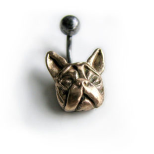 French bulldog belly button jewelry