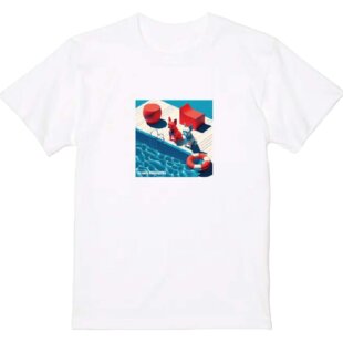 [White]Block FB Swimmer Tshirt